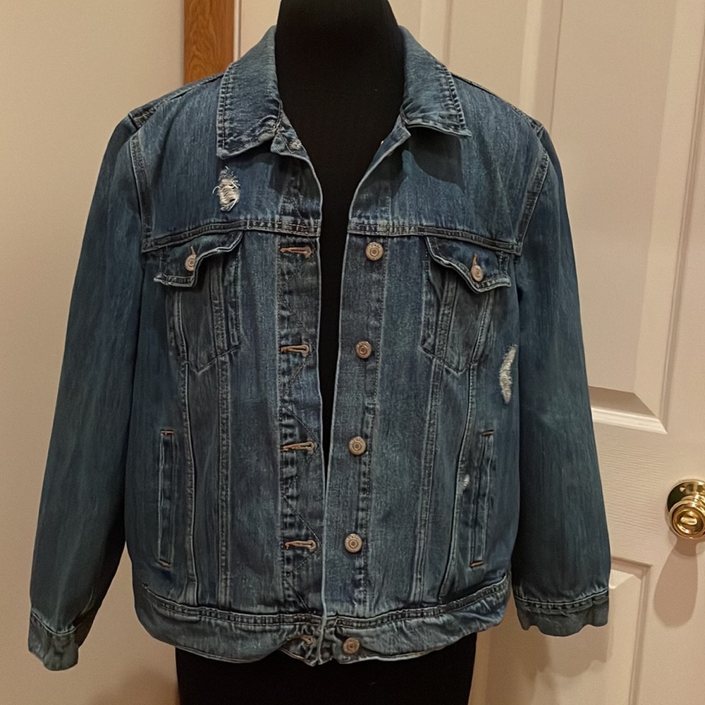 Upcycled denim jacket with Chasing Dreams butterfly skeleton - Picture 3 of 7